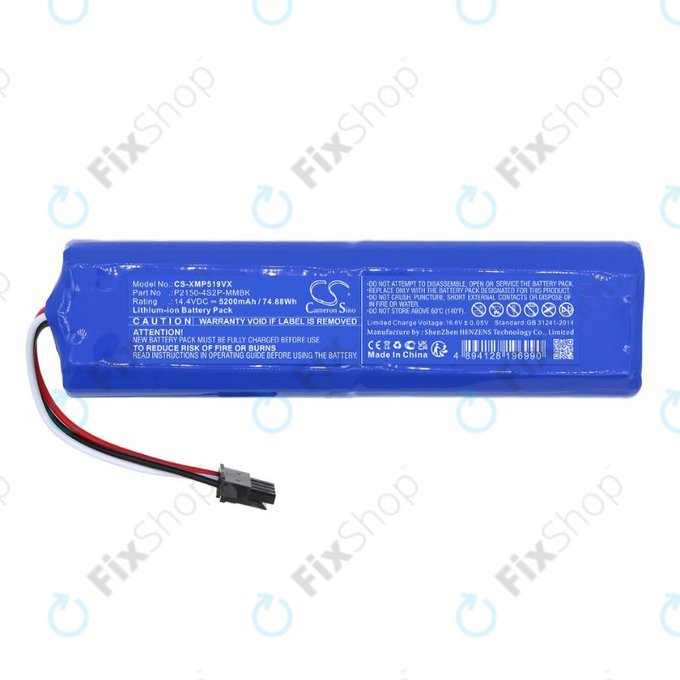 Батерия за Xiaomi Mi Robot Vacuum Mop 2 Ultra, Roidmi EVE Max, Dreame D10s Pro, L10, L10s Pro, Ultra, L20 Ultra, P2150-4S2P-MMBK, Li-Ion 14.4V 5200mAh, HQ