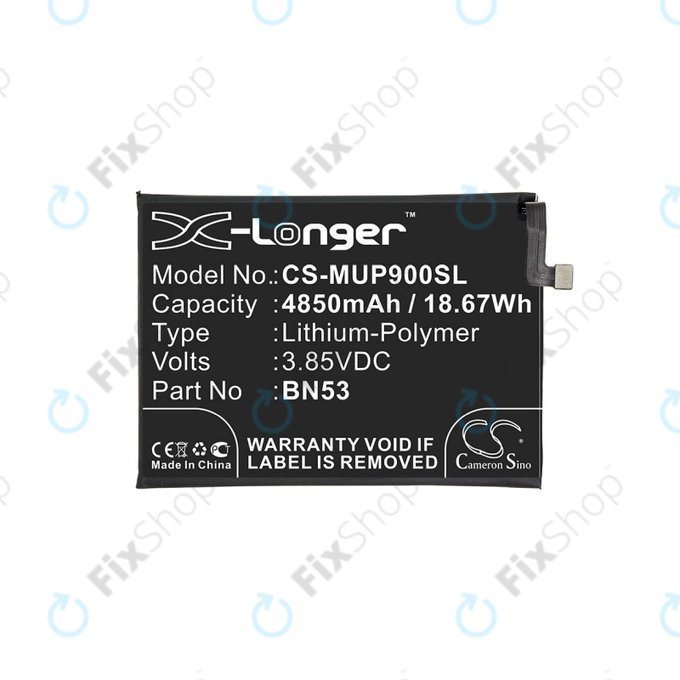 Батерия за Xiaomi Redmi Note 9 Pro, 4850mAh, Li-Pol, 3.85 V, BN53, HQ
