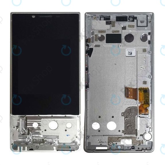 дисплей за Blackberry Key2, Тъчскрийн и рамка, Сребро, Silver, TFT