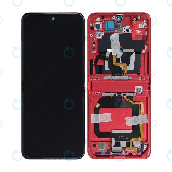 дисплей за Motorola Razr 40 Ultra, Тъчскрийн и рамка, 5D68C22598, Viva Magenta, Genuine Service Pack