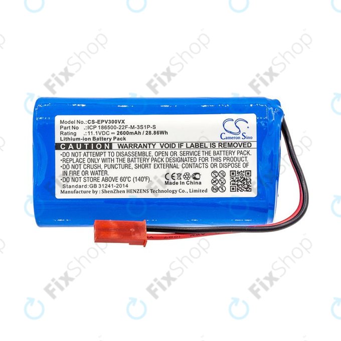 Батерия за Electropan ilife V5, V5s, 2600mAh, Li-Ion, 11.1V, ICP 186500-22F-M-3S1P-S, HQ