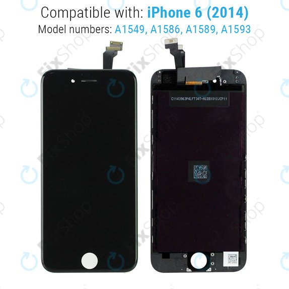 Дисплей за iPhone 6, Black, Тъчскрийн с рамка