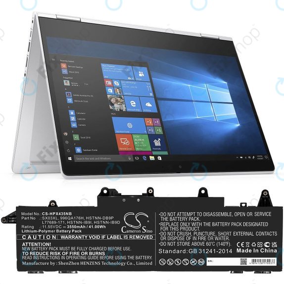 Батерия за HP ProBook x360 435 G7, 3550mAh, Li-Pol, 11.55V, SX03XL, HQ