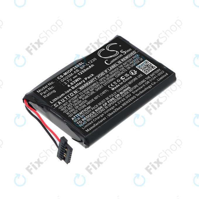 Батерия за Mitac Mio P350, P550, 1250mAh, Li-Ion, 3.7V, BL-LP1230, HQ