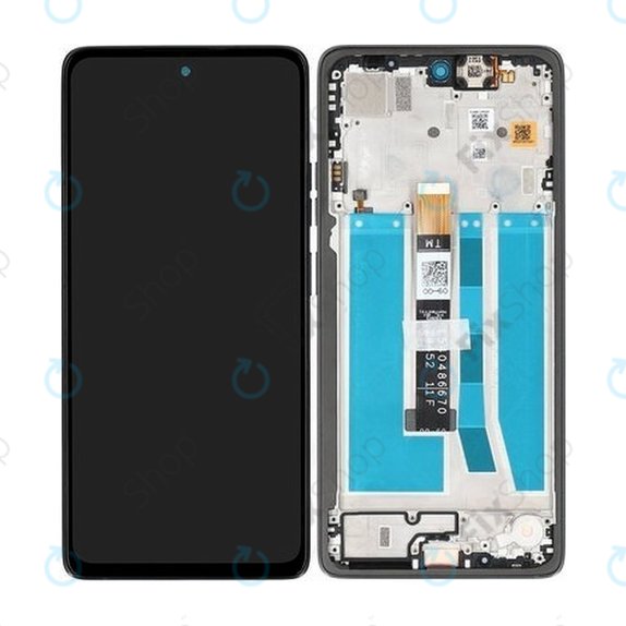 Дисплей за Motorola Moto G75 5G, Charcoal Grey, Тъчскрийн с рамка, 5D68C29066 Genuine Service Pack