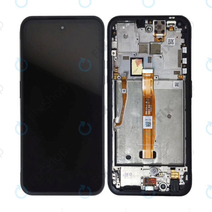 дисплей за Nokia XR20 TA-1368 TA-1362, Тъчскрийн и рамка, Granite Gray, TFT