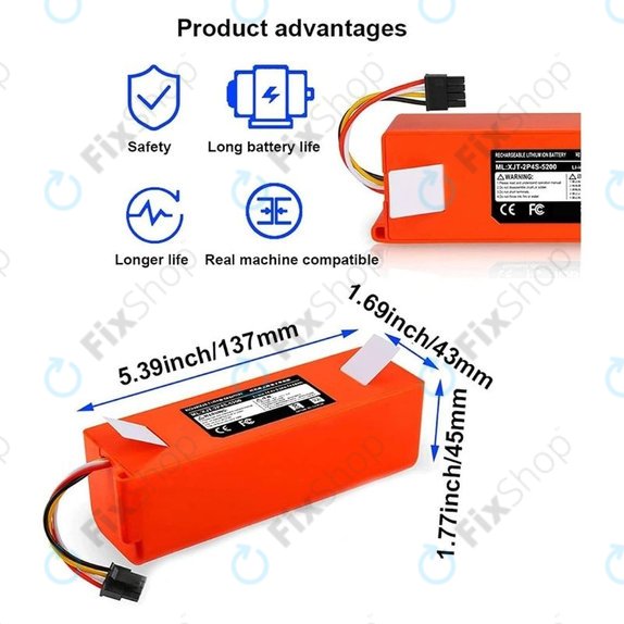 Батерия за Xiaomi Roborock-series, Mi Robot Vacuum Mop 1S, Xiaowa-series, BRR-2P4S-5200, Li-Ion 5200mAh