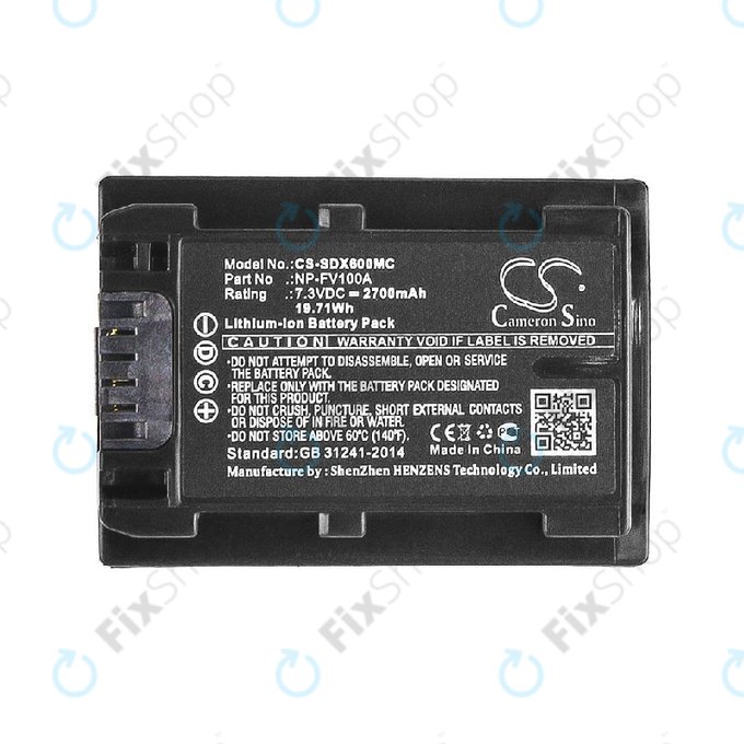 Батерия за Sony FDR-AX, HDR-CX, HDR-CX HDR-PJ, NEX-VG30, 2700mAh, Li-Ion, 7.3V, NP-FV100A, HQ