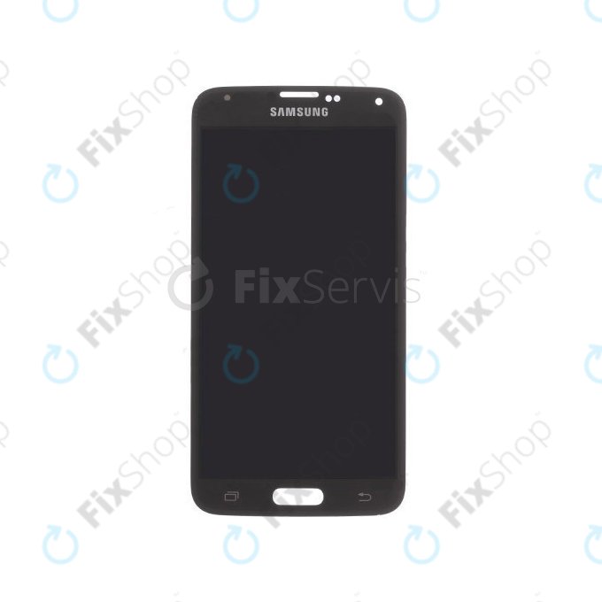 дисплей OLED за Samsung S5 Mini G800F, Тъчскрийн без рамка, GH97-16147A, Charcoal Black, Genuine Service Pack