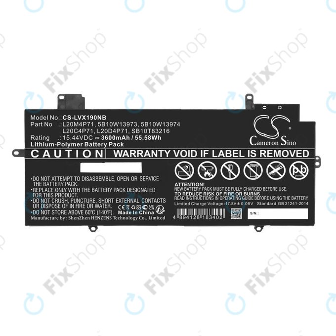 Батерия за Lenovo Thinkpad X1 Carbon G9, G10, X1 Yoga Gen 6, 7, 3600mAh, Li-Pol, 15.44V, 5B10W13973, HQ