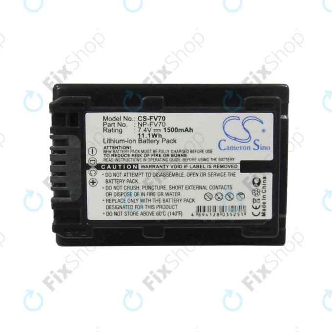 Батерия за Sony DCR-DVD, HC, SR, HDR-CX, HC, PJ, XR, NEX-VG, 1500mAh, Li-Ion, 7.4V, NP-FV70, HQ