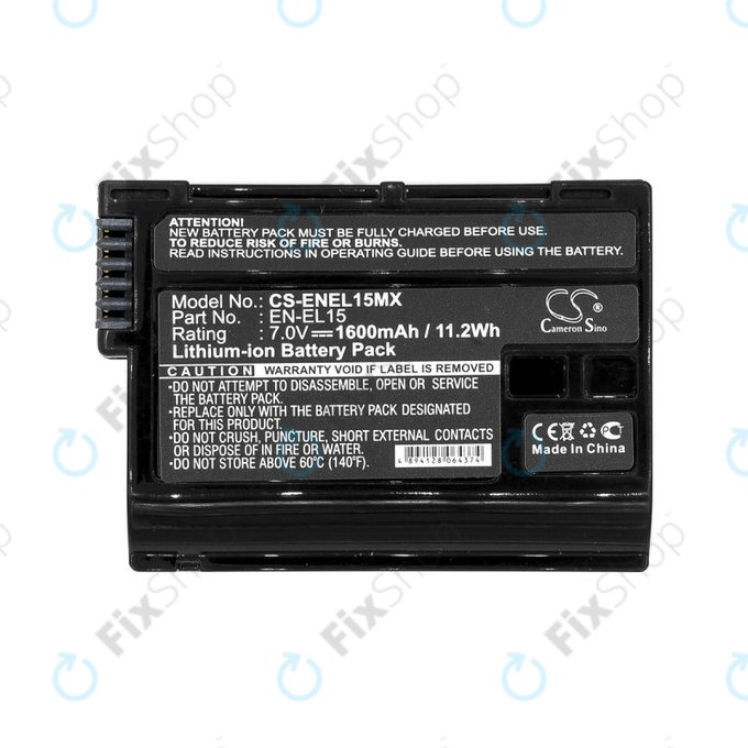 Батерия за Nikon Coolpix D7000, 1600mAh, Li-Ion, 7V, EN-EL15, HQ