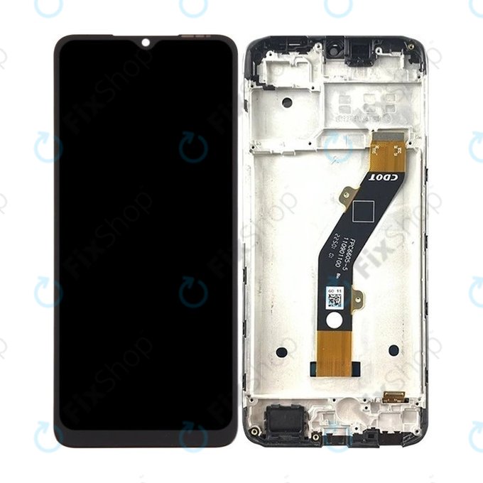 дисплей за Infinix Smart 7 HD X6516, Тъчскрийн и рамка, Ink Black, TFT