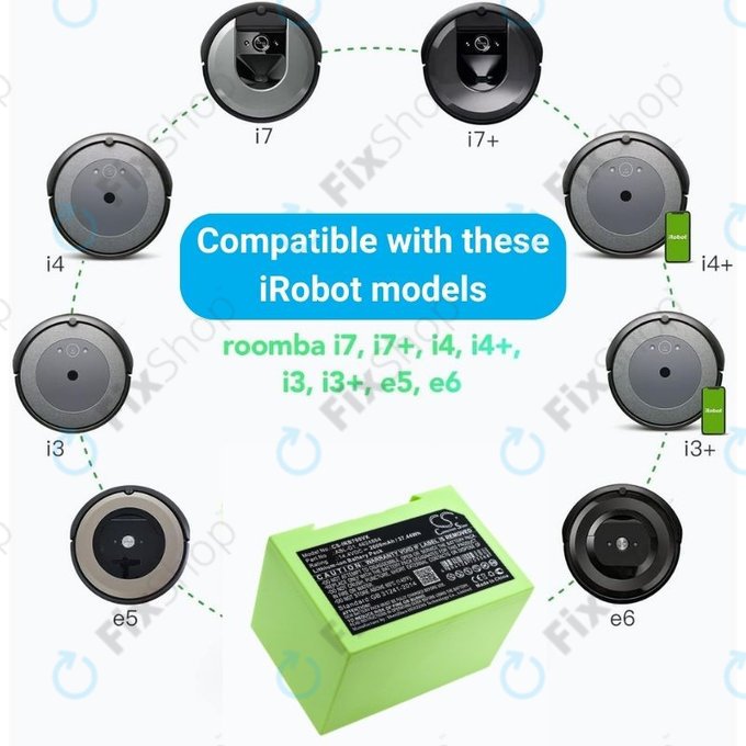 Батерия за iRobot Roomba e-series, i-series, ABL-D1, 4624864, ABL-D2, Li-Ion 14.4V 2600mAh, HQ