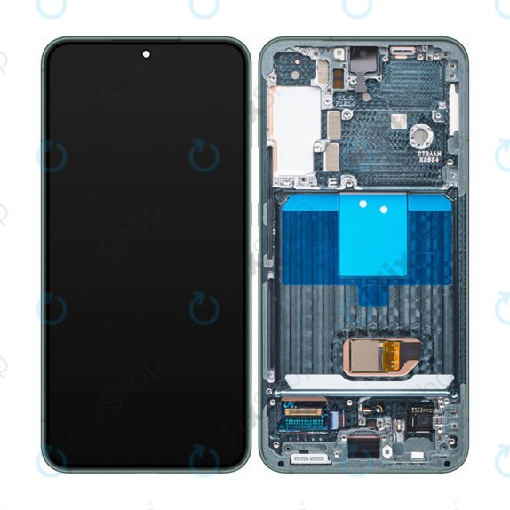 дисплей за Samsung S22 S901B, Тъчскрийн и рамка, GH82-27520C, GH82-27521C, Green, Genuine Service Pack
