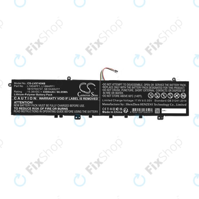 Батерия за Lenovo Yoga, 4300mAh, Li-Pol, 15.36V, L18D4PF1, HQ
