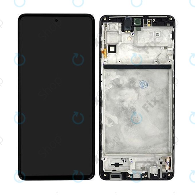 дисплей за Samsung M53 5G M536B, Тъчскрийн и рамка, TFT, GH82-28812A, GH82-28895A, черен, Black, Genuine Service Pack