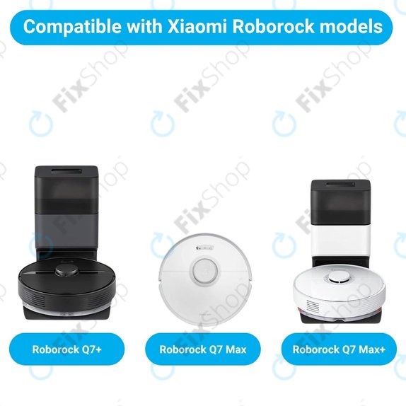 Комплект резервни части за Xiaomi Roborock Q7+, Q7 Max, Q7 Max+ (1x Основна четка, 2x Филтър, 2x Странична четка – бяла)