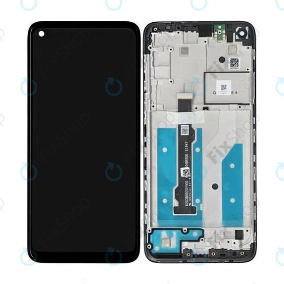 дисплей за Motorola Moto G8 XT2045, Тъчскрийн и рамка, 5D68C16383, черен, Black, Genuine Service Pack