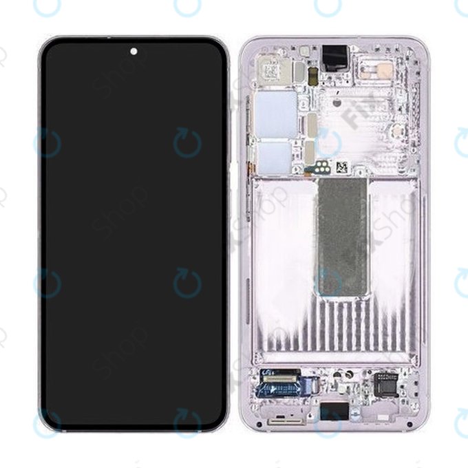 дисплей за Samsung S23 S911B, Тъчскрийн и рамка, GH82-30481D, GH82-30480D, Lavender, Genuine Service Pack