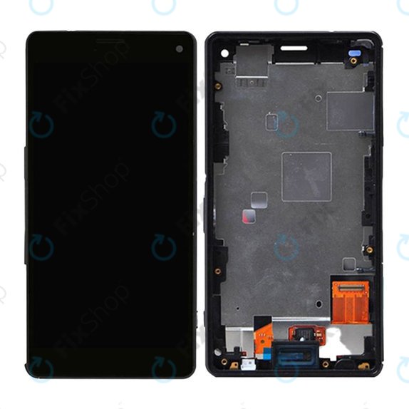 дисплей за Sony Xperia Z3 Compact D5803, Тъчскрийн и рамка, черен, Black, TFT