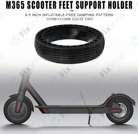 Издръжлива напълно безкамерна гума (Type 2) за Xiaomi Mi Electric Scooter 1S, 2 M365, Essential, Pro, Pro 2, черен, Black