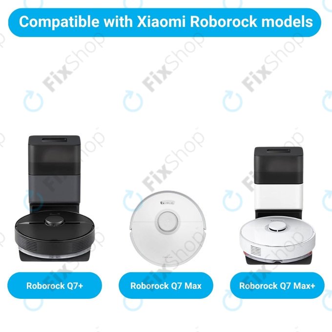 Комплект резервни части за Xiaomi Roborock Q7+, Q7 Max, Q7 Max+ (1x Основна четка, 2x Филтър, 2x Странична четка – бяла)