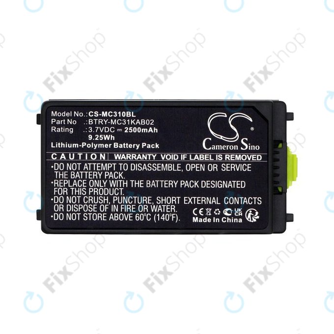 Батерия за Symbol, Zebra MC3100, MC3190, 2500mAh, Li-Pol, 3.7V, BTRY-MC31KAB02, HQ