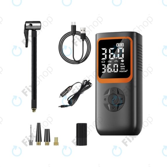 Преносим електрически въздушен компресор с аксесоари (11.1V, 2000mAh)