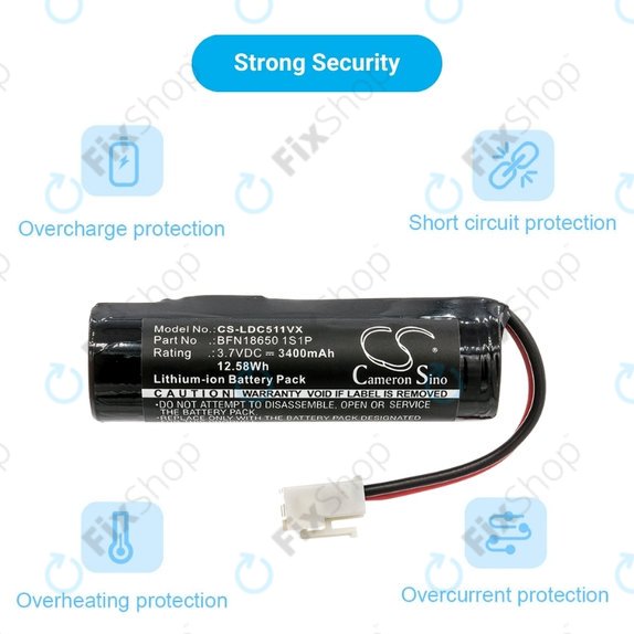 Батерия за Leifheit Dry&Clean 51000, 51002, 51113, 51114, BFN18650 1S1P, Li-Ion 3.7V 3400mAh, HQ