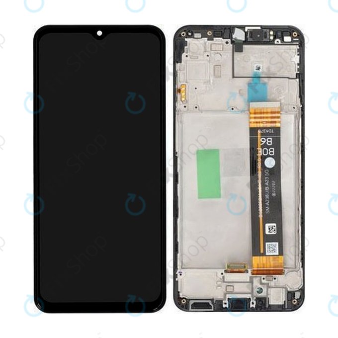 дисплей за Samsung A23 A236B, Тъчскрийн и рамка, GH82-29734A, GH82-29735A, (Black), Genuine Service Pack