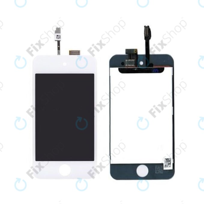 LCD дисплей за iPod Touch (4th Gen), White, Тъчскрийн с рамка