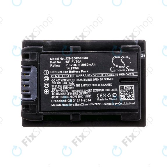 Батерия за Sony Fdr-Ax33, Sony Fdr-Ax40, Sony Fdr-Ax45, Sony Fdr-Ax, 2050mAh, Li-Ion, 7.3V, NP-FV50A, HQ