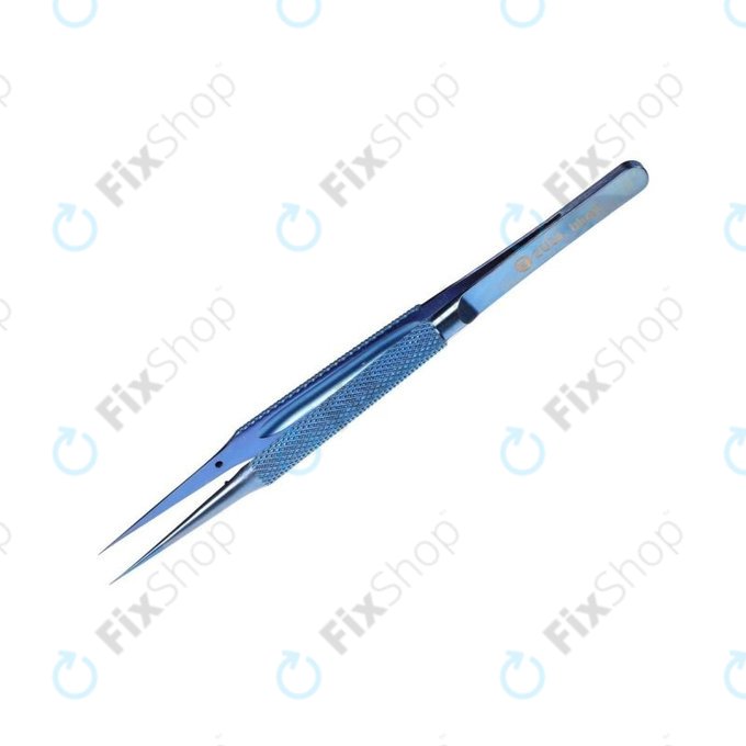 Пинсета от титаниева сплав с прав връх за прецизна жица Jump (0.1mm), 2UUL BlueT Straight Head