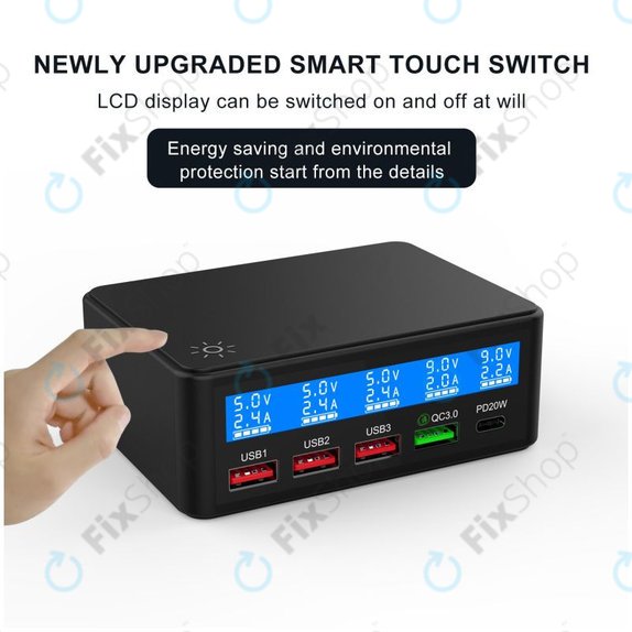USB зарядна станция с USB 3.0 и USB-C, FixPremium