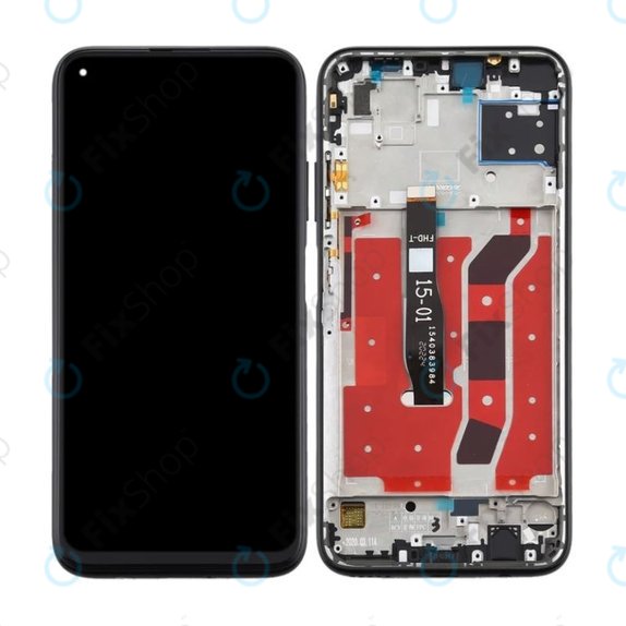 дисплей за Huawei P40 Lite, Тъчскрийн и рамка, Midnight Black, TFT