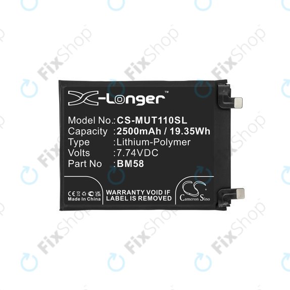 Батерия за Xiaomi 11T Pro, 2500mAh, Li-Pol, 7.74 V, BM58, HQ