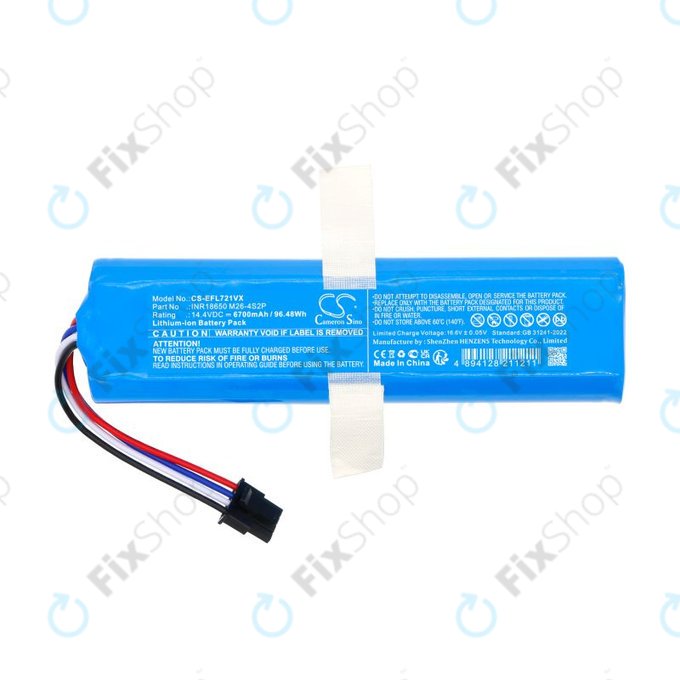 Батерия за 360 S6 Pro, S9, X90, X95, Eufy Robovac L70 Hybrid, 6700mAh, Li-Ion, 14.4V, INR18650M26-4S2P, HQ
