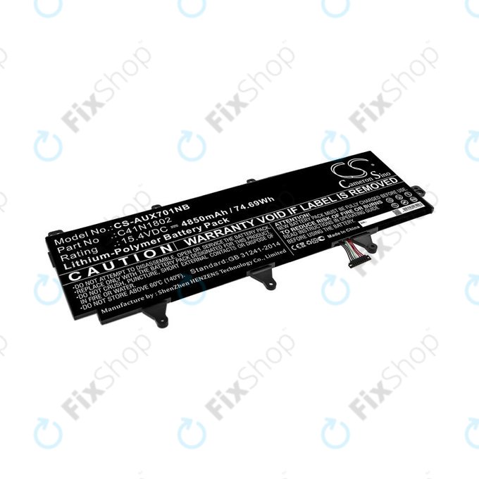 Батерия за Asus Zephyrus Gx701, Rog Zephyrus S Gx701, Rog Gx701, 4850mAh, Li-Pol, 15.4V, C41N1802, HQ