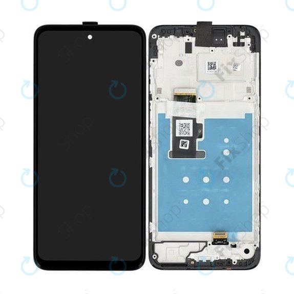дисплей за Motorola Moto G13, Тъчскрийн и рамка, 5D68C22318, Matte Charcoal, Genuine Service Pack