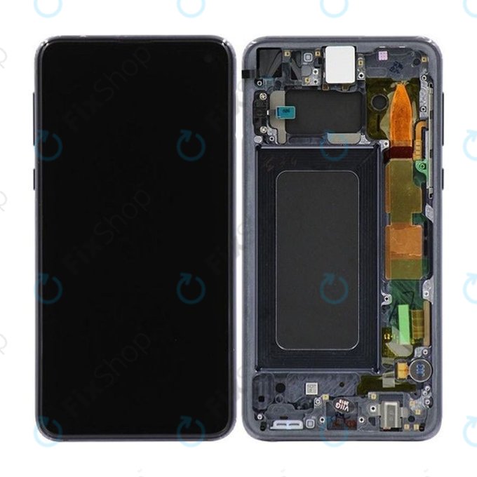 дисплей за Samsung S10e G970F, Тъчскрийн и рамка, Prism Black, TFT