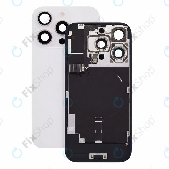 Стъкло на задния капак за iPhone 16 Pro, White Titanium, Pulled A