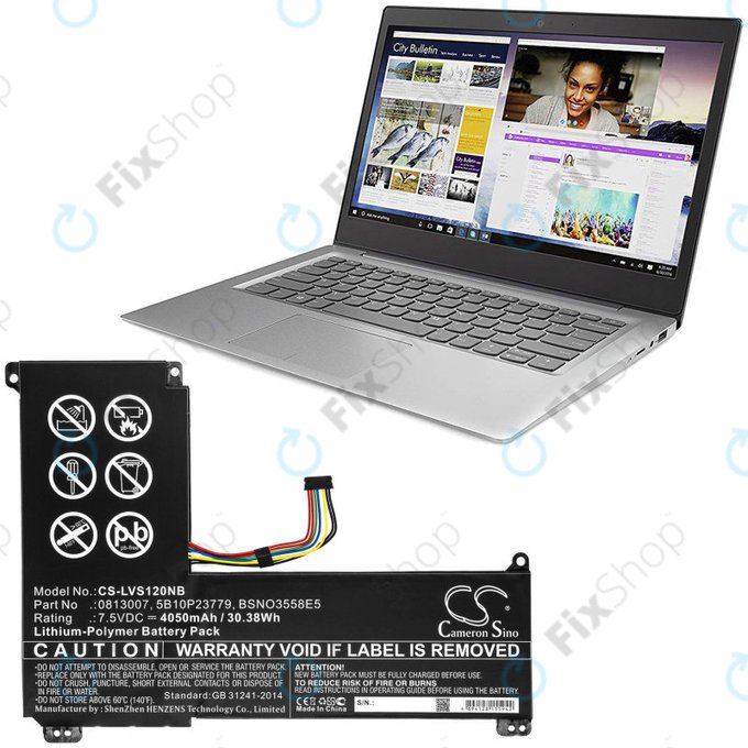Батерия за Lenovo IdeaPad 120S, 4050mAh, Li-Pol, 7.5V, 0813007, HQ