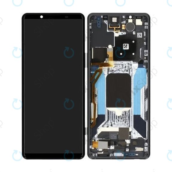 дисплей за Sony Xperia 5 IV XQ-CQ54, Тъчскрийн и рамка, A5050962A, черен, Black, Genuine Service Pack