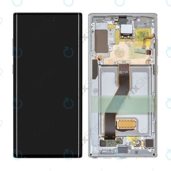 дисплей за Samsung Note 10 Plus, Тъчскрийн и рамка, GH82-20838B, G82-20900B, Aura White, Genuine Service Pack