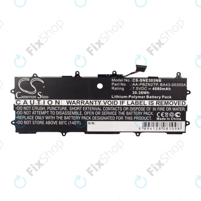 Батерия за Samsung Chromebook Series 3, 4080mAh, Li-Pol, 7.5V, AA-PBZN2TP, HQ
