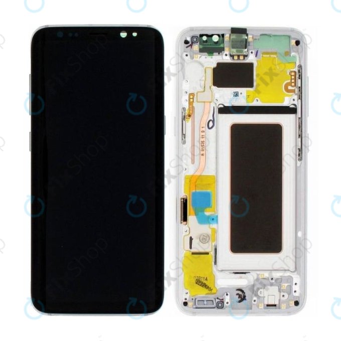 дисплей за Samsung S8 G950F, Тъчскрийн и рамка, Arctic Silver, GH97-20457B, GH97-20473B, GH97-20458B, GH97-20629B, Genuine Service Pack