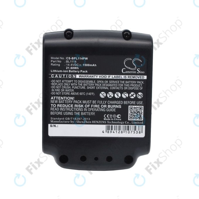 Батерия за Black & Decker ASL146BT12A, LBXR16, SSL20SB, 1500mAh, Li-Ion, 14.4V, BL1114, HQ