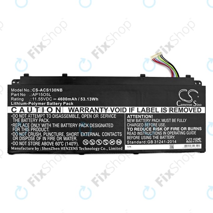 Батерия за Acer Aspire S13, Chromebook R13, 4600mAh, Li-Pol, 11.55V, AP15O3K, HQ