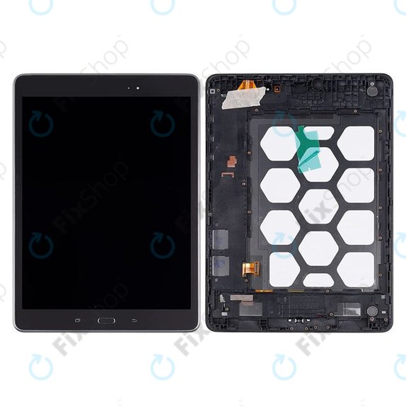 LCD дисплей за Samsung Tab A 9.7 T555, Тъчскрийн и рамка, черен, Black, TFT